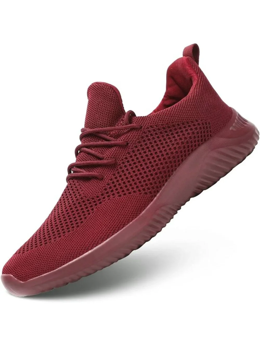 🆕Men's All Red Slip on Walking Shoes Ultra Light Breathable Running Shoes